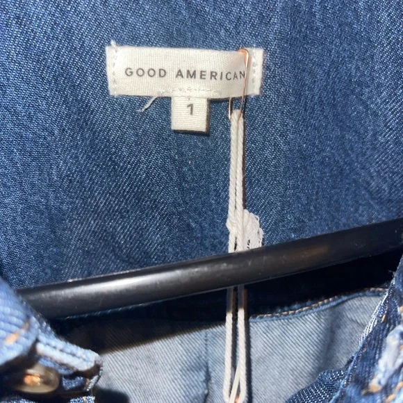 Good American Womens Blue Denim Shirt Size 1 - Picture 6 of 7